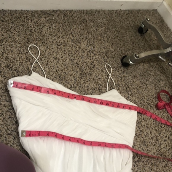 IEENA By Mac Duggal Flowy Faux Wrap Jumpsuit Size Large White Wide Leg - Picture 8 of 10